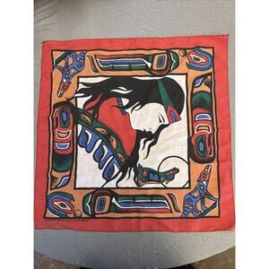Vintage Bandana 20x20 Southwestern Aztec Tribal Hankie Western Indian Multicolor